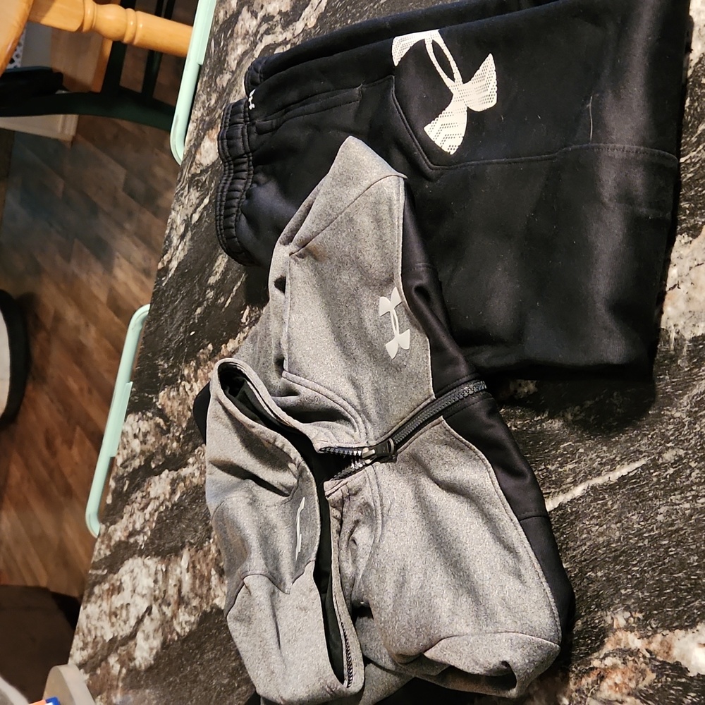 Under Armour joggers and zip up jacket